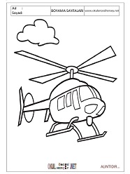 Helikopter boyama sayfaları
